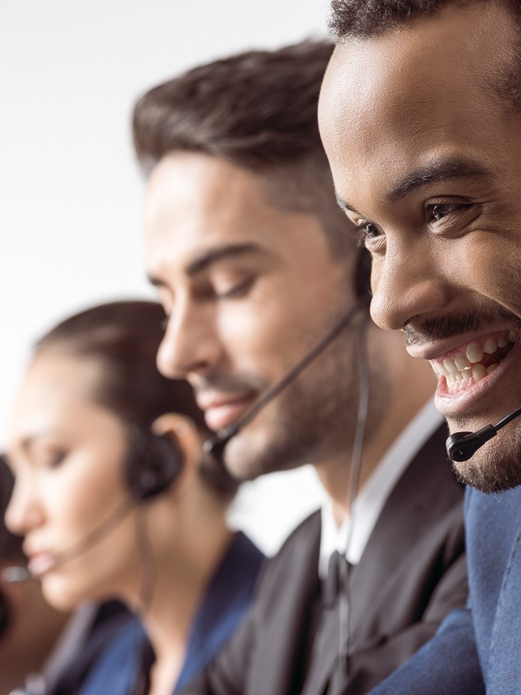 man wearing headset