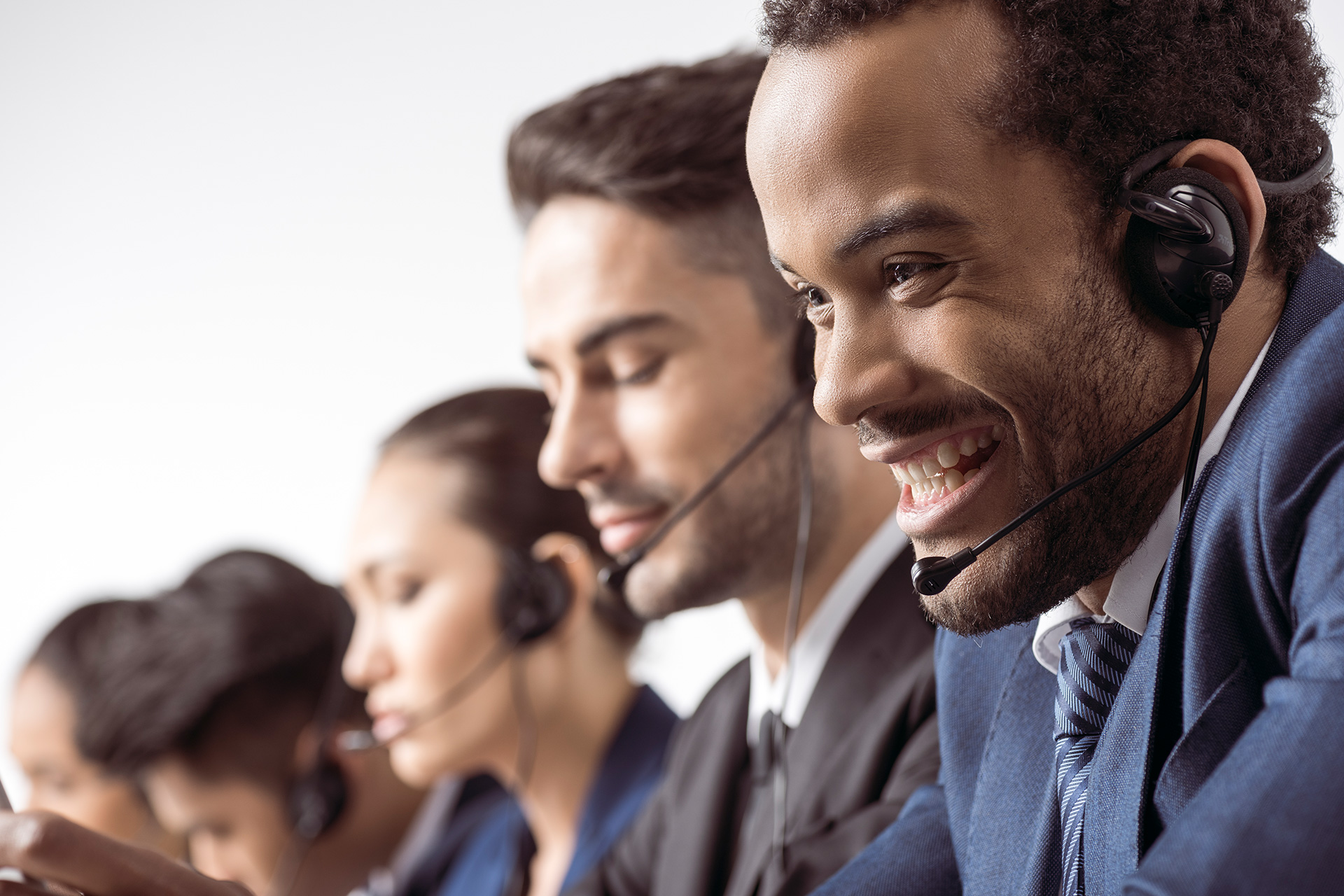 man wearing headset