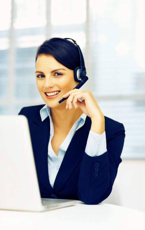 smiling woman with headset