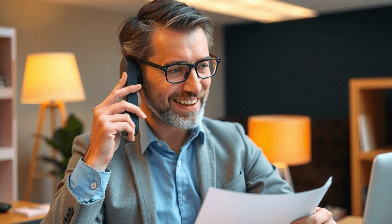 client on phone