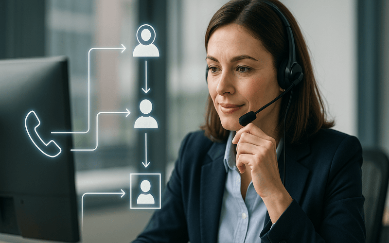 call flow to contact centre agent