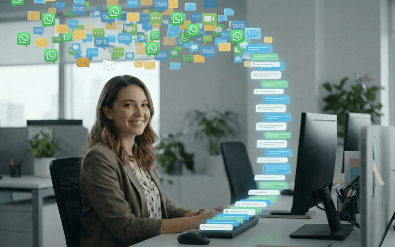agent handling multiple messages on the screen