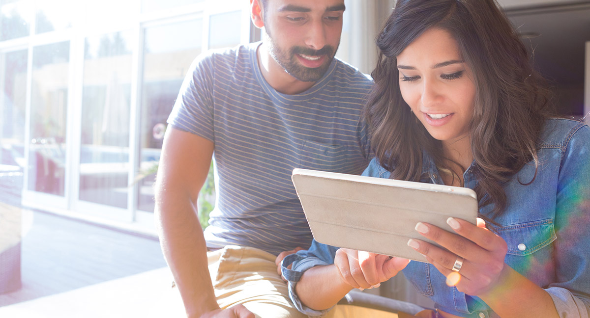 Millennials on tablet