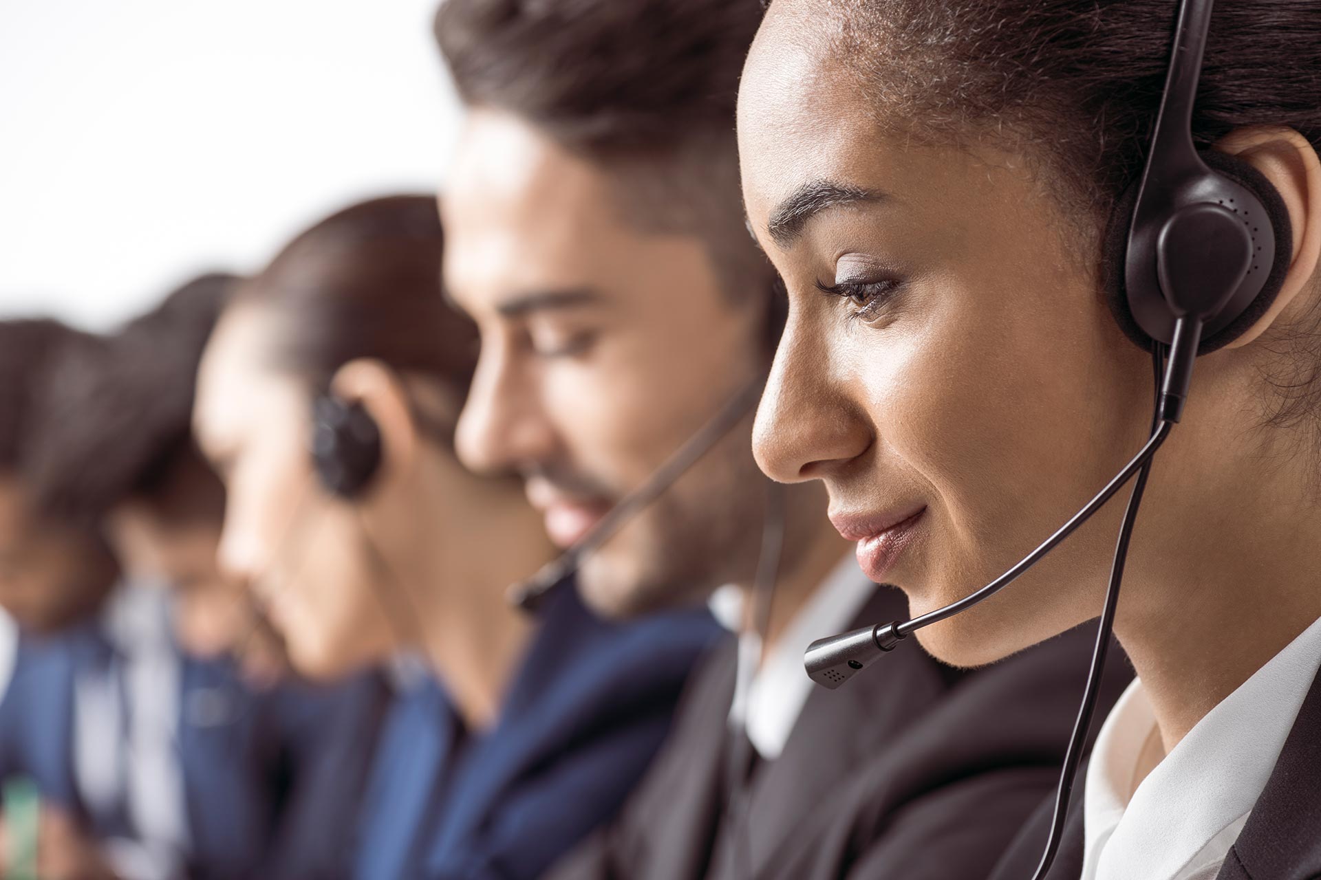 Woman Talking On Headset