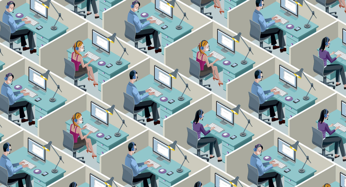 Call centre cubicles