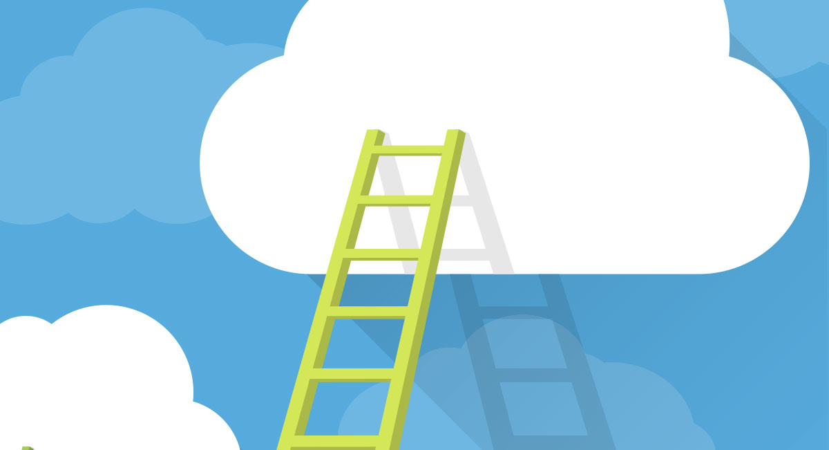 Ladder reaching to cloud